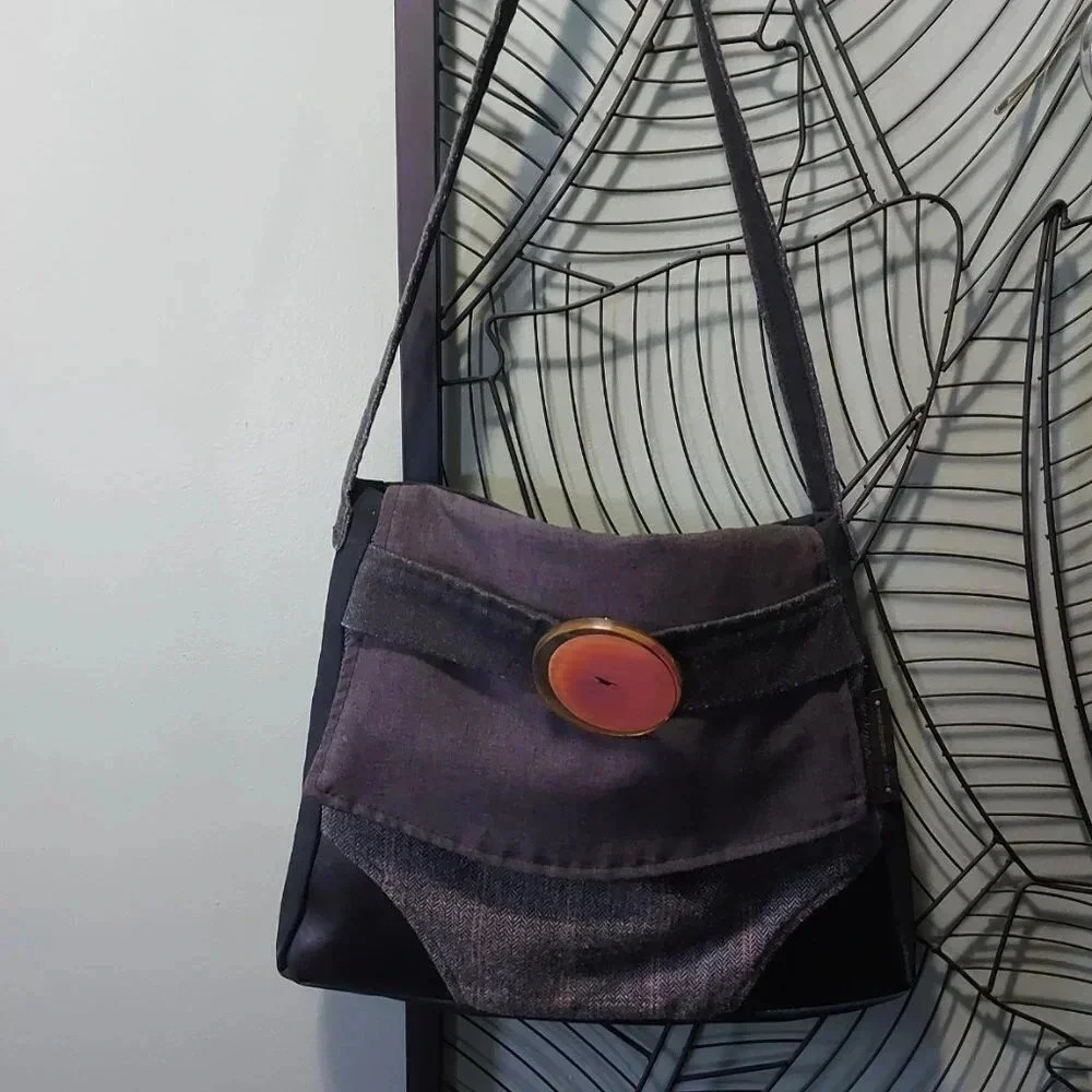 Creations Encore | Souchy Boho Hobo Plaid Patchwork Style Upcycled  Shoulder Bag